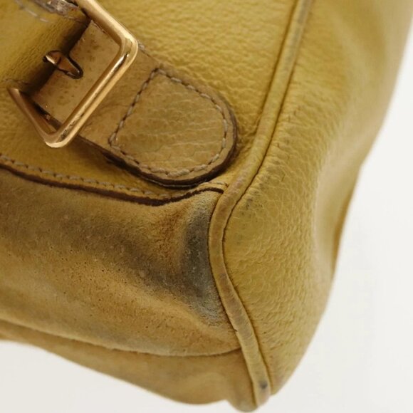 GUCCI Bamboo Backpack Suede Leather Yellow Gold 003 2058 0030 Auth bs19589 main image 8